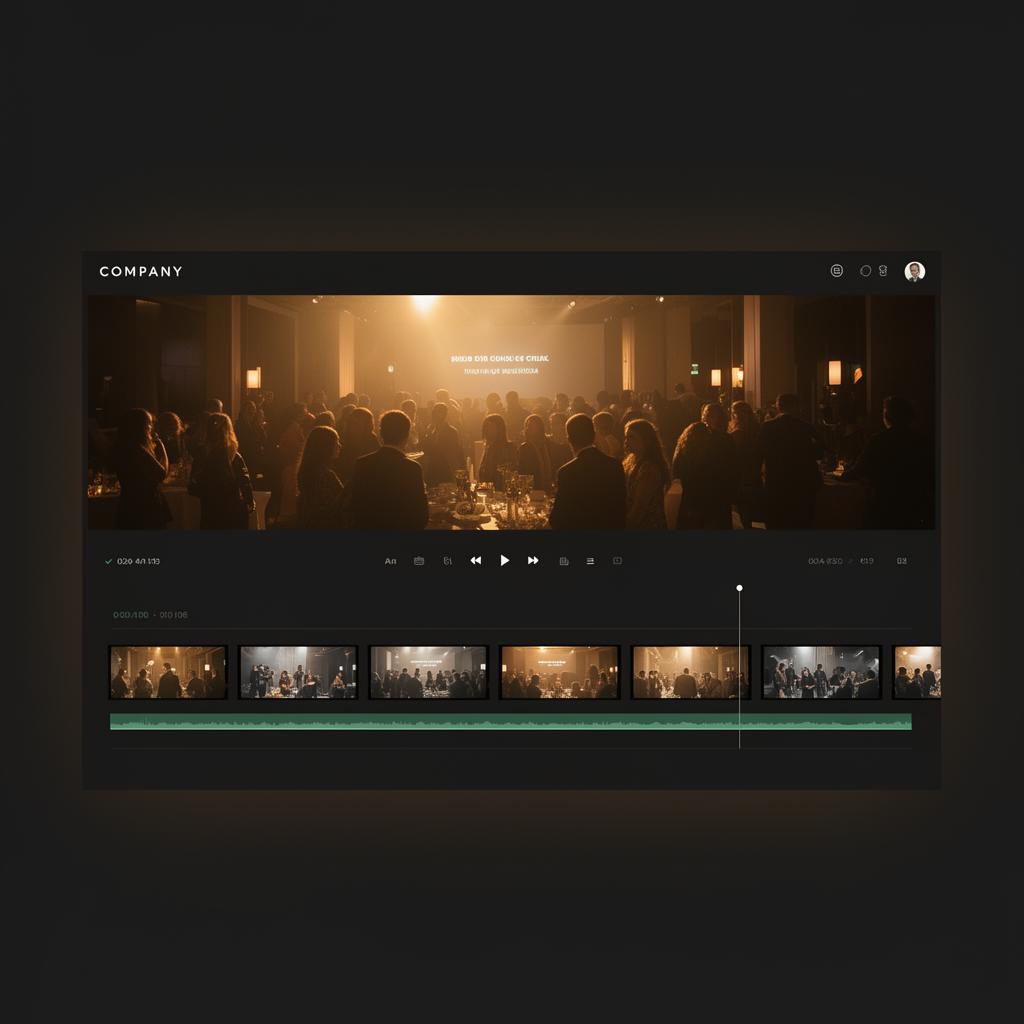 Video editor preview with event highlight reel